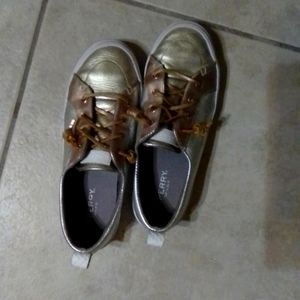 Shoes Sperry Gold and silver beige.